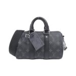 Louis Vuitton Monogram Eclipse Reverse Key Cles Bandouliere 25cm M46271 Boston Bag
